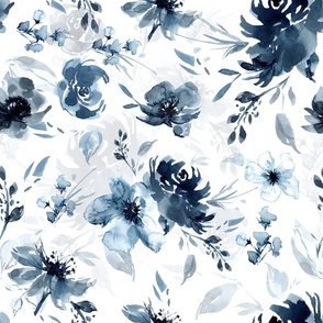 Monochromatic Blue Floral