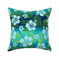 Hawaiian Tie Dye Blend Tropical Hibiscus - Teal