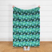 Hawaiian Tie Dye Blend Tropical Hibiscus - Teal