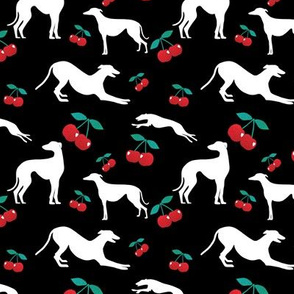 Greyt Cherry Greyhound Jumble on Black