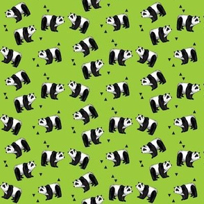Pandas Everywhere! Tiny Scale on Green