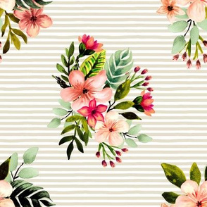 Hawaiian Tropical Bouquet // Sand Stripes