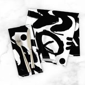  black and white abstract brush stroke artistic graphic large scale