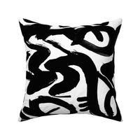  black and white abstract brush stroke artistic graphic large scale