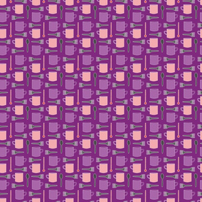 Teacups Pattern - Purple