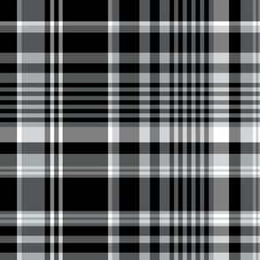 The Black and the Gray: Large Plaid with White