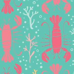 Lobster reef (pink on aqua)