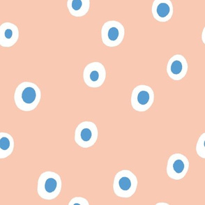 White blue dots on pink