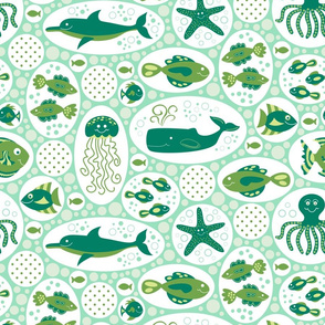 Aquatic Bubbles (Green and Mint)
