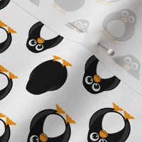 Cute Penguins Black and White Rotated