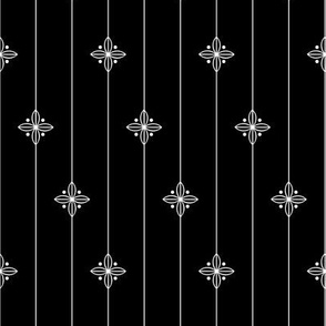 Black Geometric Floral Pattern