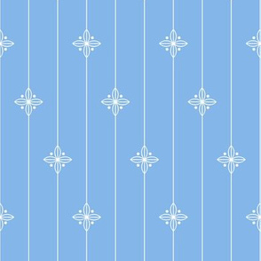 Pastel Blue Geometric Floral Pattern