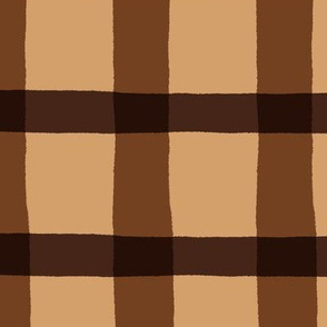 Chocolate Brown Jagged Plaid Pattern