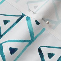 Organic, Loose, Watercolor Triangles - Teal