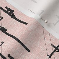 lineman - power lines - pink - LAD19