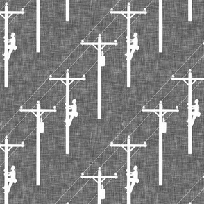 lineman - power lines - grey - LAD19