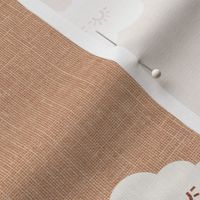 Toffee Sleepy clouds linen