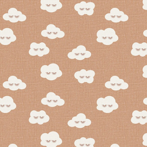 Toffee Sleepy clouds linen