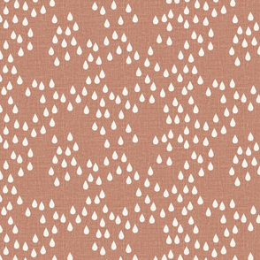 Vintage Rosy Pink Raindrops linen slubs