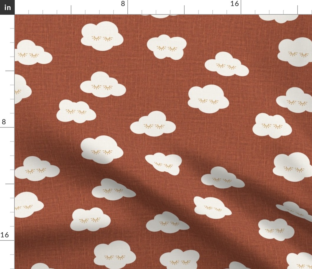 Red Clay Sleepy clouds linen