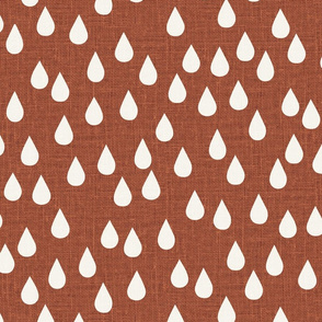 JUMBO Red Clay raindrops linen look