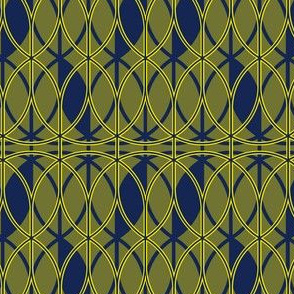 curved abstract navy-olive small