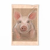 Pig Porktrait for Tea Towel
