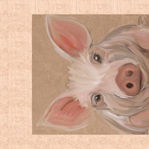 Pig Porktrait for Tea Towel