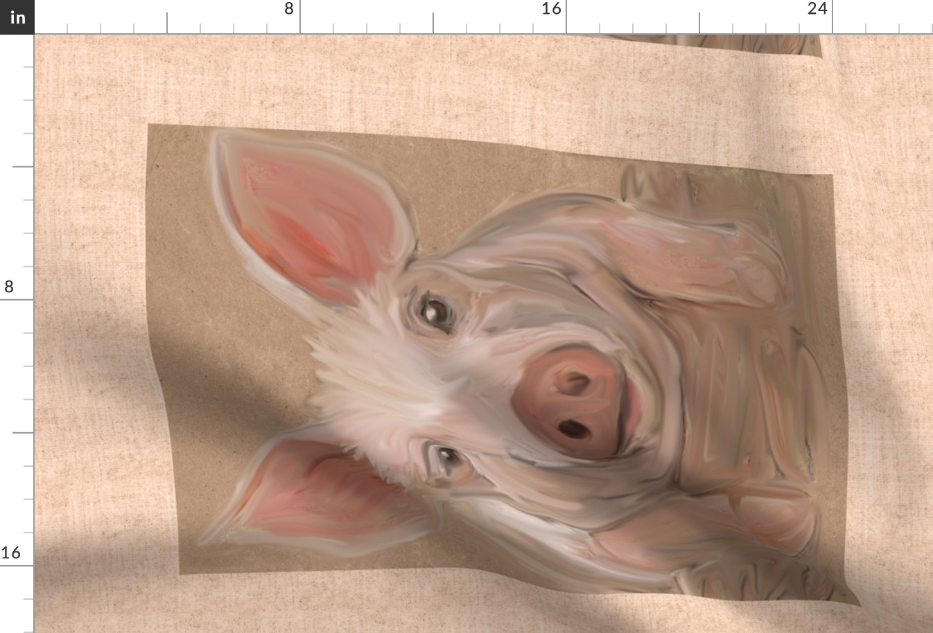 Pig Porktrait for Tea Towel