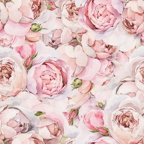 Watercolor Roses Fabric, Wallpaper and Home Decor | Spoonflower