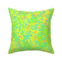 90's Neon Abstract Turtle Shells in Fluorescent Yellow