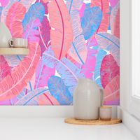 Miami Beach Banana Leaves Repeat in Mod Pink + Blue