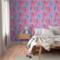 Miami Beach Banana Leaves Repeat in Mod Pink + Blue