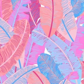 Miami Beach Banana Leaves Repeat in Mod Pink + Blue