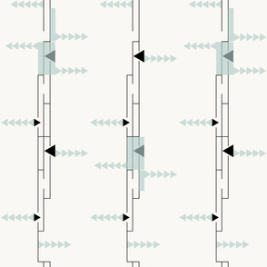 Scrambled: Watery Blue & Black Geometric Abstract Minimalism