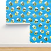 bee donuts - blue with white stripes - doughnuts  - LAD19