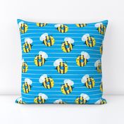 bee donuts - blue with white stripes - doughnuts  - LAD19