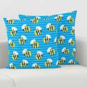 bee donuts - blue with white stripes - doughnuts  - LAD19