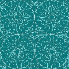 Circle Tile - Grapefruit - Stitched Outline (inverted)