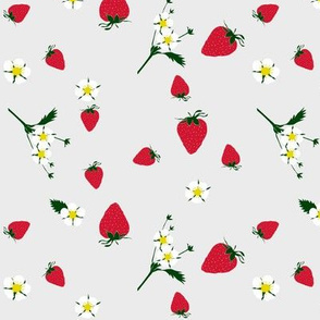 small - strawberries on grey