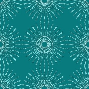 Circle Tile - Sunburst - Stitched Outline (inverted)