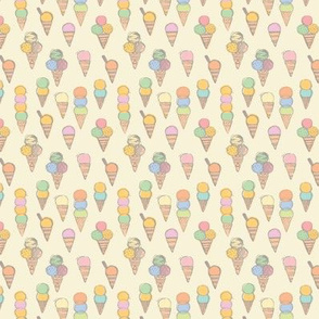 Ice Creams {Soft Pastel} - mini scale {2.6"x2.6" repeat}