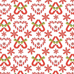 Christmas snowflakes with candy sticks print design