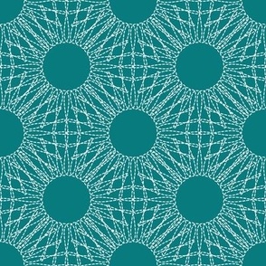 Circle Tile - Woven Eclipse - Stitched Outline