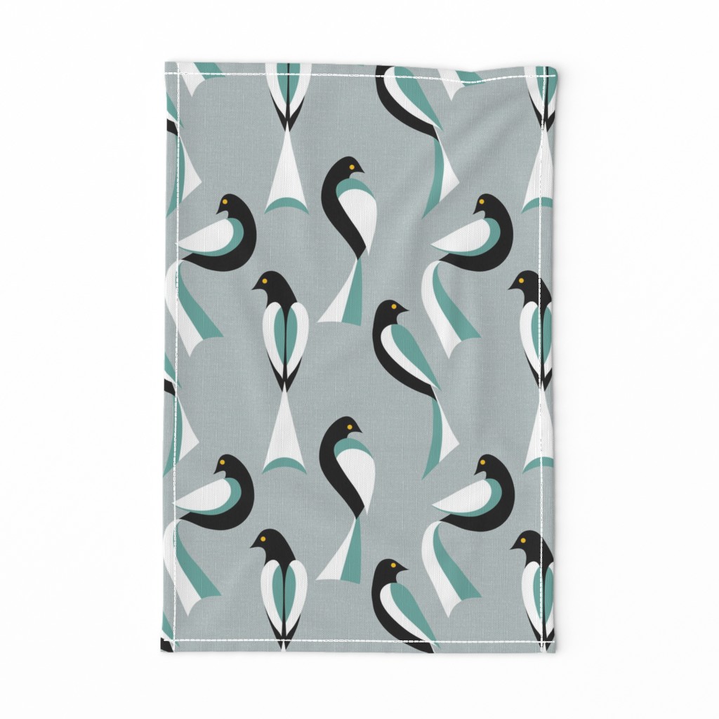 Minimalist Birds in Sage