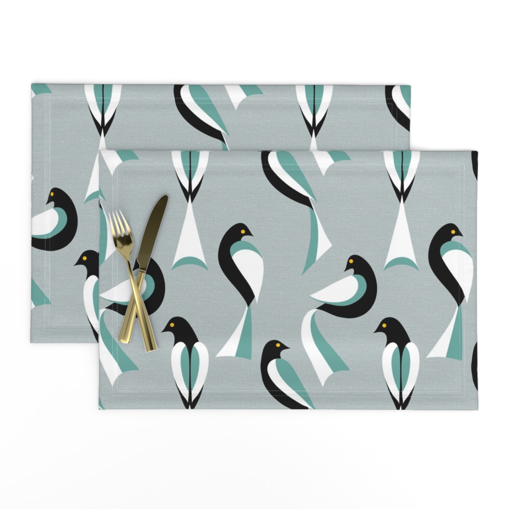 Minimalist Birds in Sage