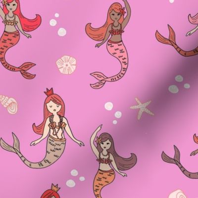 dancing PINK mermaids