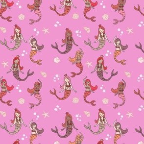 dancing PINK mermaids