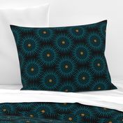 ★ DARK SUNSHINE ★ Teal, Ochre, Black - Large Scale / Collection : Abstract Geometric Prints