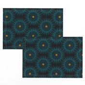 ★ DARK SUNSHINE ★ Teal, Ochre, Black - Large Scale / Collection : Abstract Geometric Prints